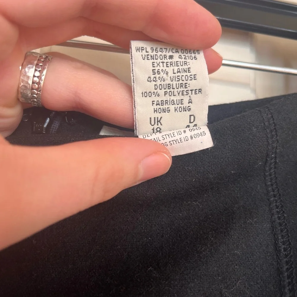 Eddie Bauer Vintage Wool-Blend Black Midi Pencil Skirt - Picture 4 of 4